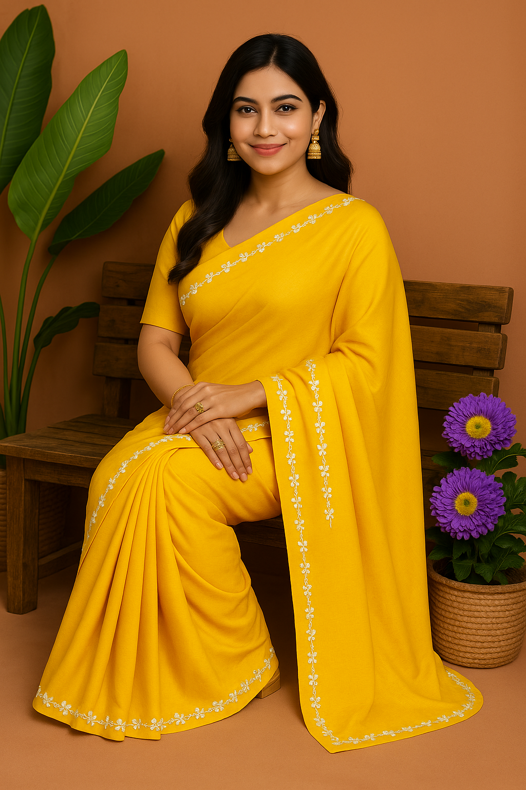 Nayan Tara Lace Border CK Khadi Saree with Blouse Piece